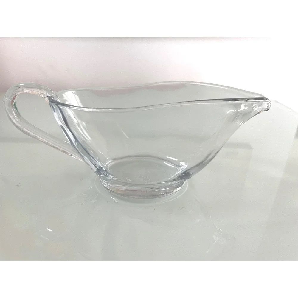 Anchor Hocking Clear Glass‎ Gravy Boat Sauce Server with Handle 8 Inch Long